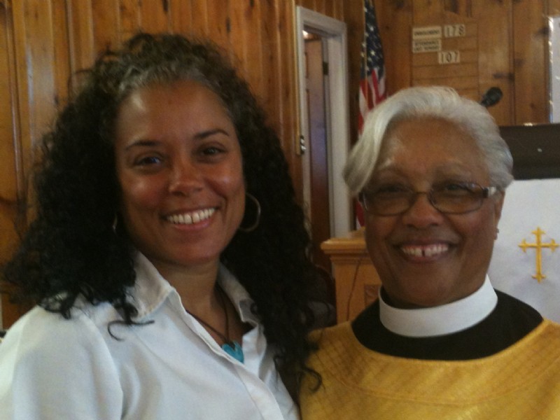 Pastor Jane Wood and her daughter